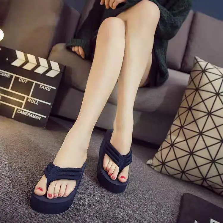 2019 Korean Style Wedge Flip Flops for Women