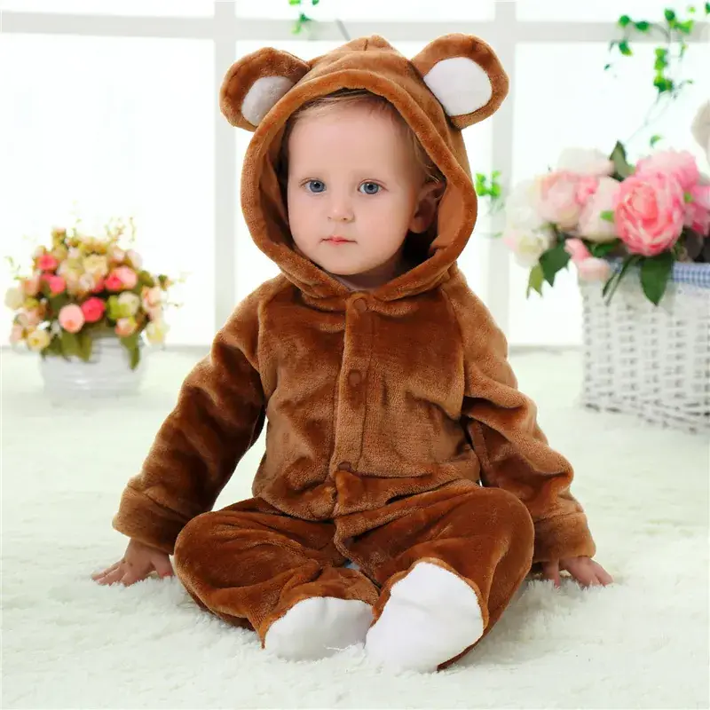 Baby Bear Hooded Jumpsuit Brown 59/66 - Image 10