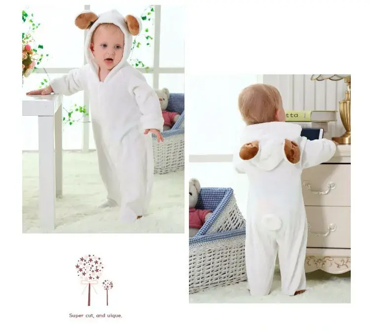 Baby Bear Hooded Jumpsuit Brown 59/66 - Image 8