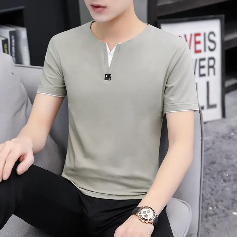 Men's Black Japanese Style Short Sleeve T-Shirt