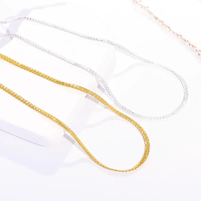 Personalized Men's European Necklace 4MM Side Embossed 18K - Image 4