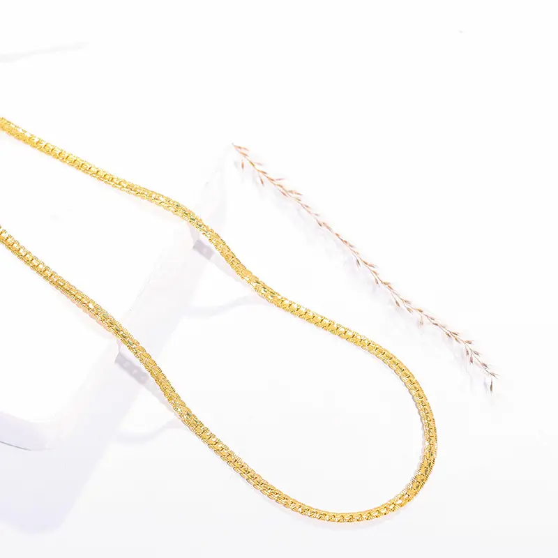 Personalized Men's European Necklace 4MM Side Embossed 18K - Image 5