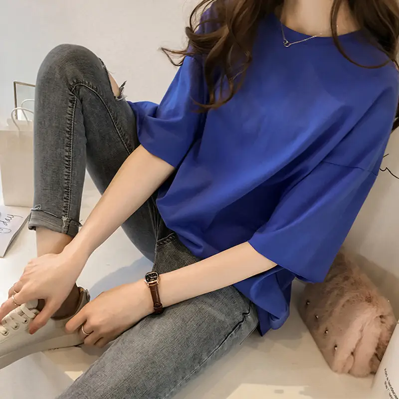 Plus Size White T-Shirt Short Sleeve Korean Style - Image 8