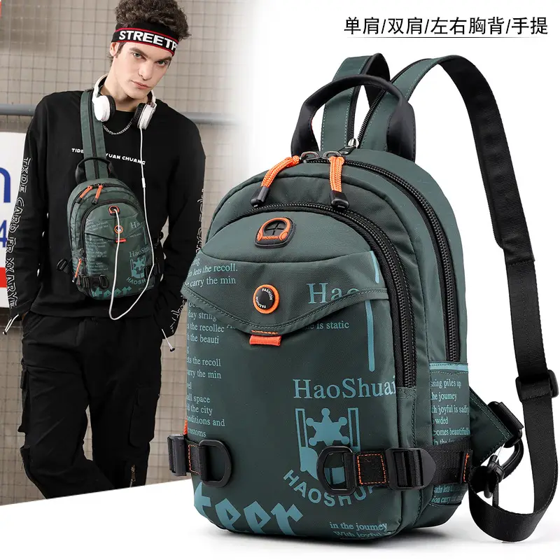 Men's Waterproof Nylon Shoulder Bag with Multi-Functional Design - Image 6