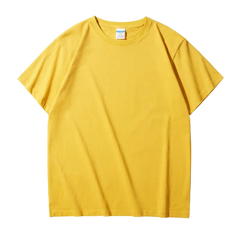 Yellow Cotton T-Shirt 210g Double Yarn - Image 6