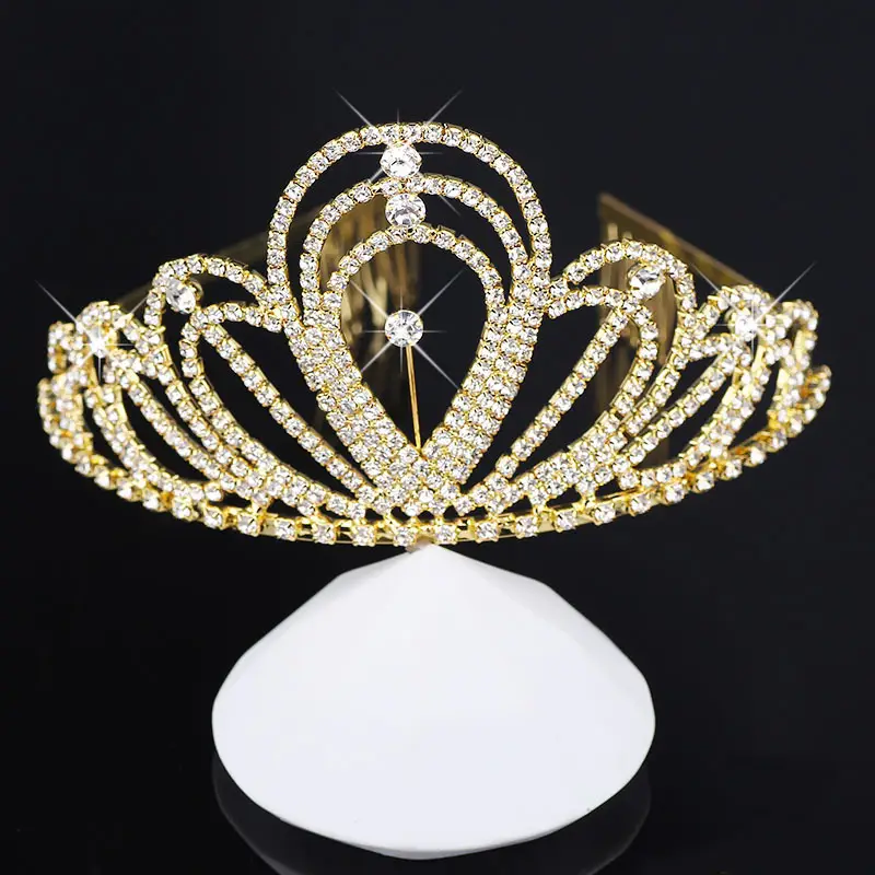 Cross-Border Bridal Crown Tiara 2024 Rhinestone Wedding Dress Hair Accessories Photo Studio Birthday Queen Hair Crown Dress Jewelry Wholesale - Image 3