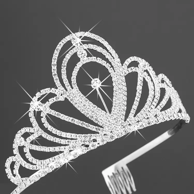 Cross-Border Bridal Crown Tiara 2024 Rhinestone Wedding Dress Hair Accessories Photo Studio Birthday Queen Hair Crown Dress Jewelry Wholesale - Image 4
