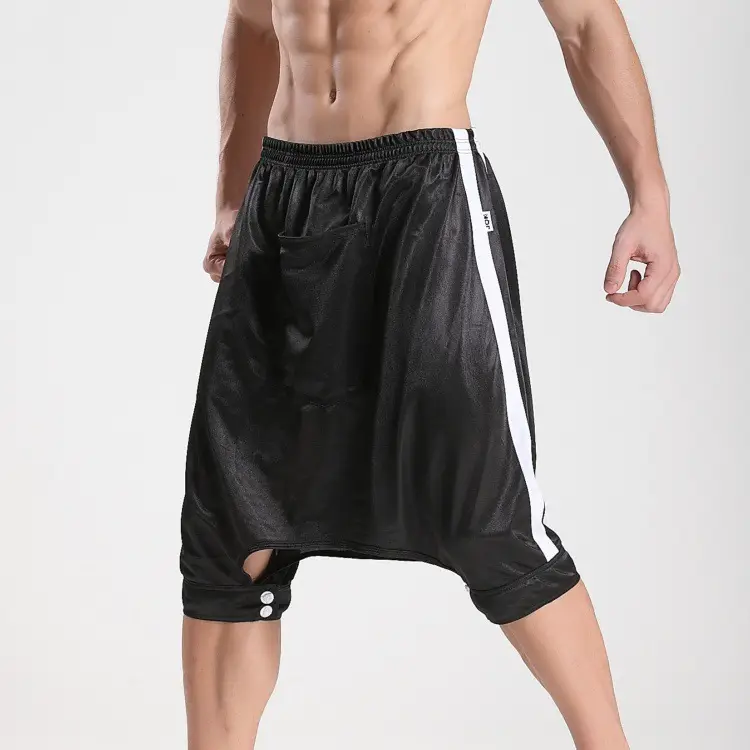 Men's Black White Striped Sports Shorts 331 - Image 3