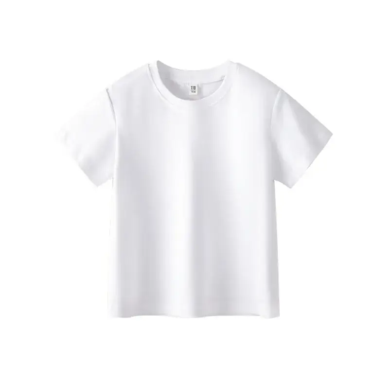 Pure Cotton White Short Sleeve T-Shirt for Boys Girls