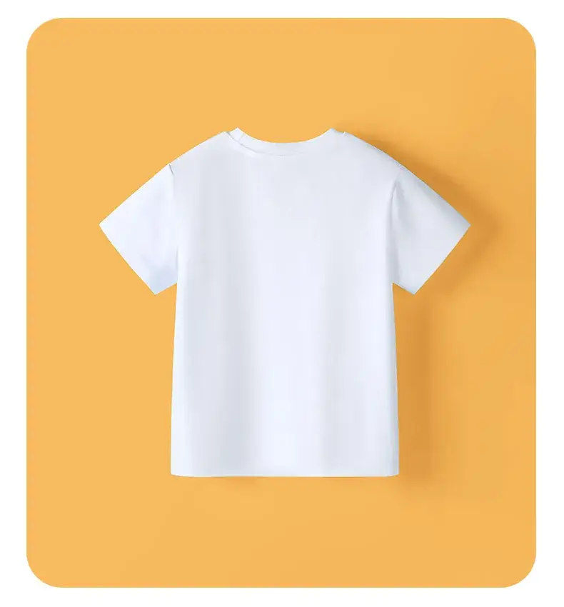 Pure Cotton White Short Sleeve T-Shirt for Boys Girls — feature 6