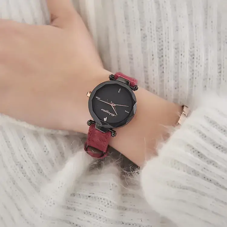 2019 Black Quartz Watch with Fluffy Belt - Image 8