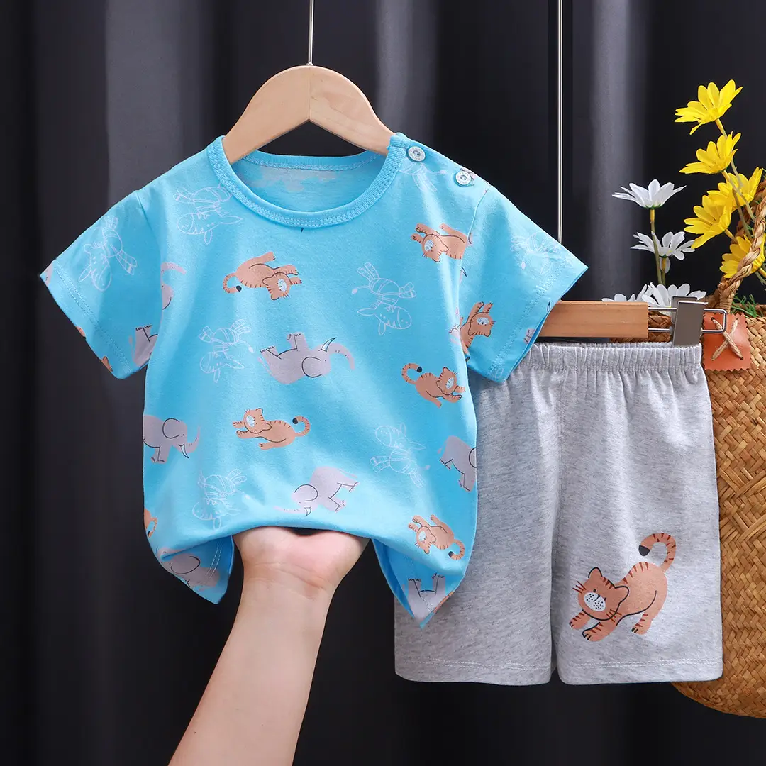 K005-Short Set Blue Elephant