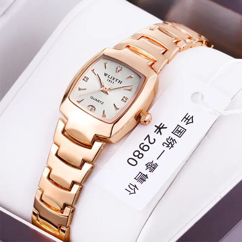 Luminous Swiss Men's Square Watch with Lush Steel Band