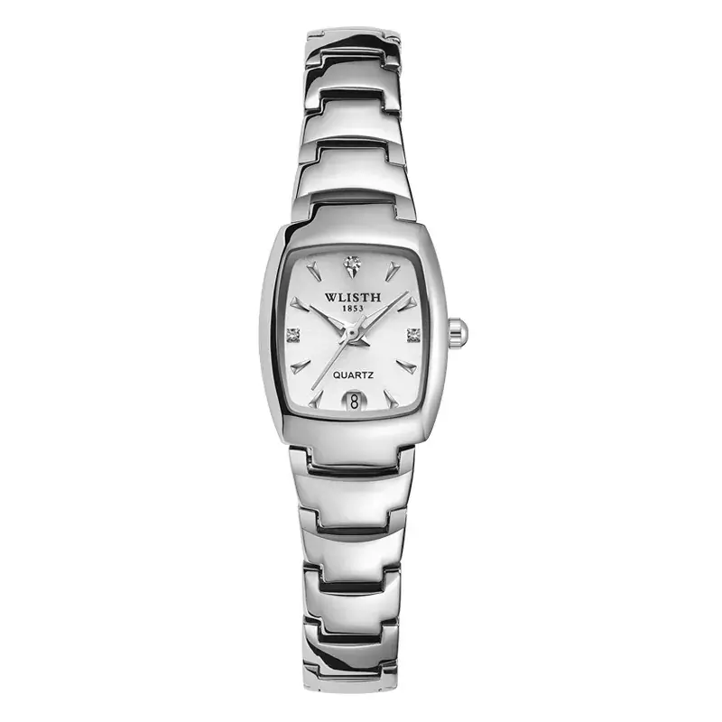 Luminous Swiss Men's Square Watch with Lush Steel Band