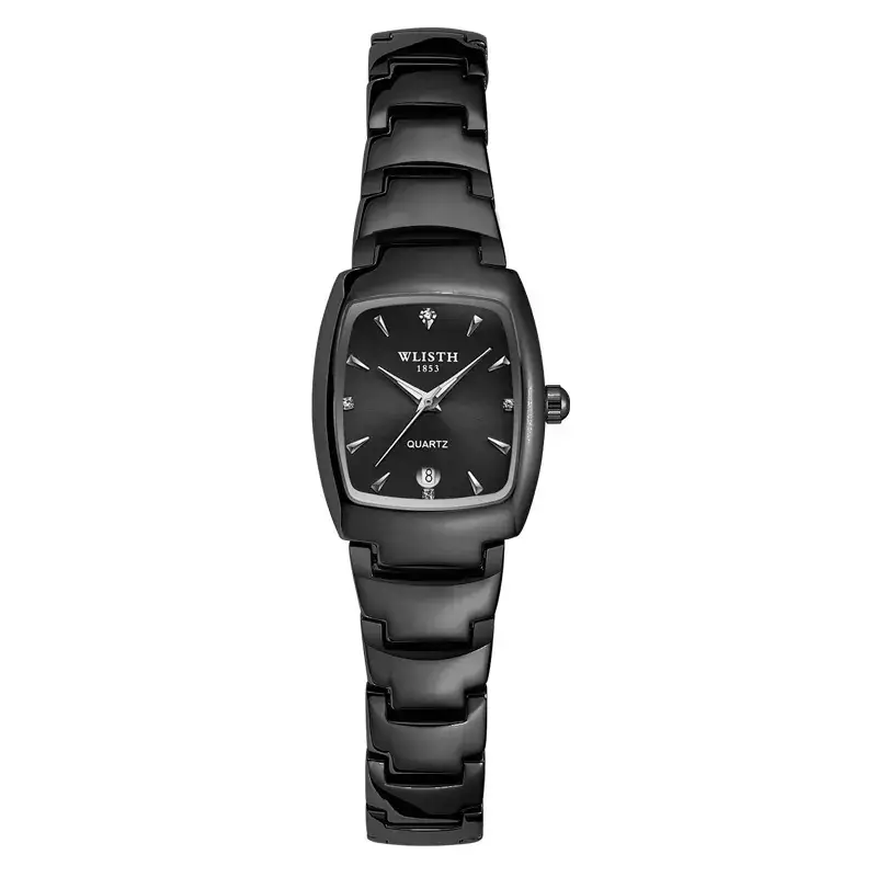 Luminous Swiss Men's Square Watch with Lush Steel Band