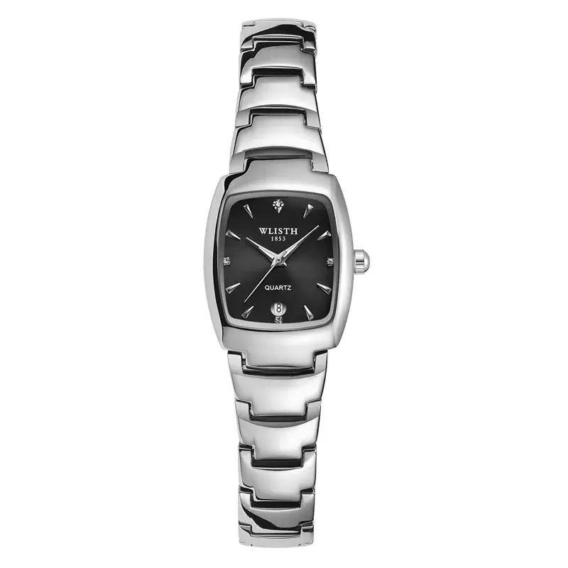 Luminous Swiss Men's Square Watch with Lush Steel Band
