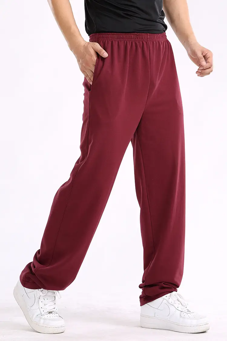 Men's Grey Loose Straight Sweatpants Plus Size Sports Pants