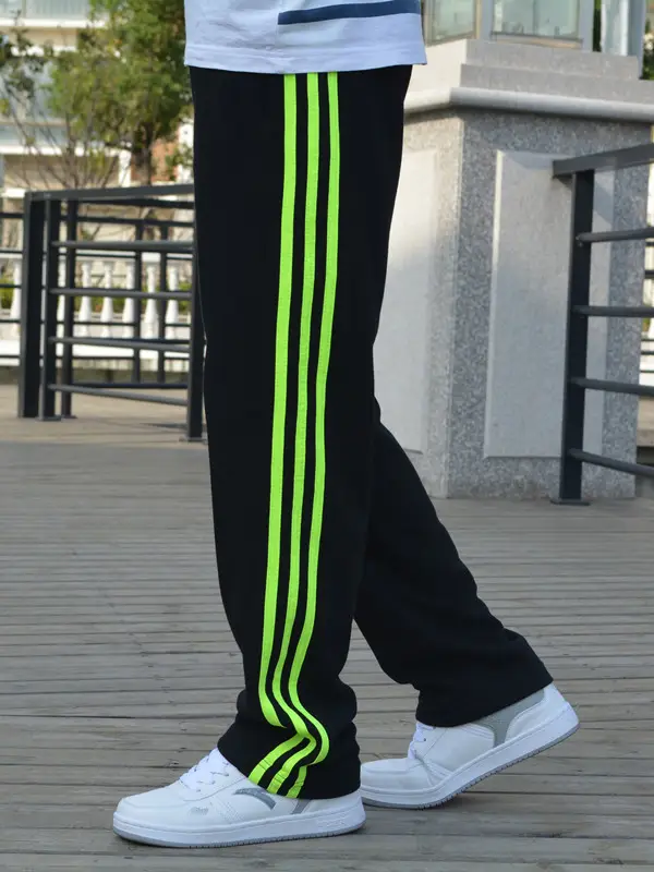 Men's Grey Loose Straight Sweatpants Plus Size Sports Pants