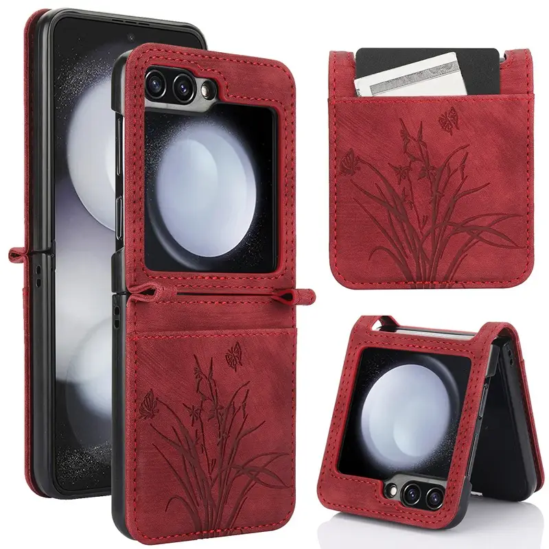 Samsung Z Flip7 Butterfly Foldable Screen Case Red