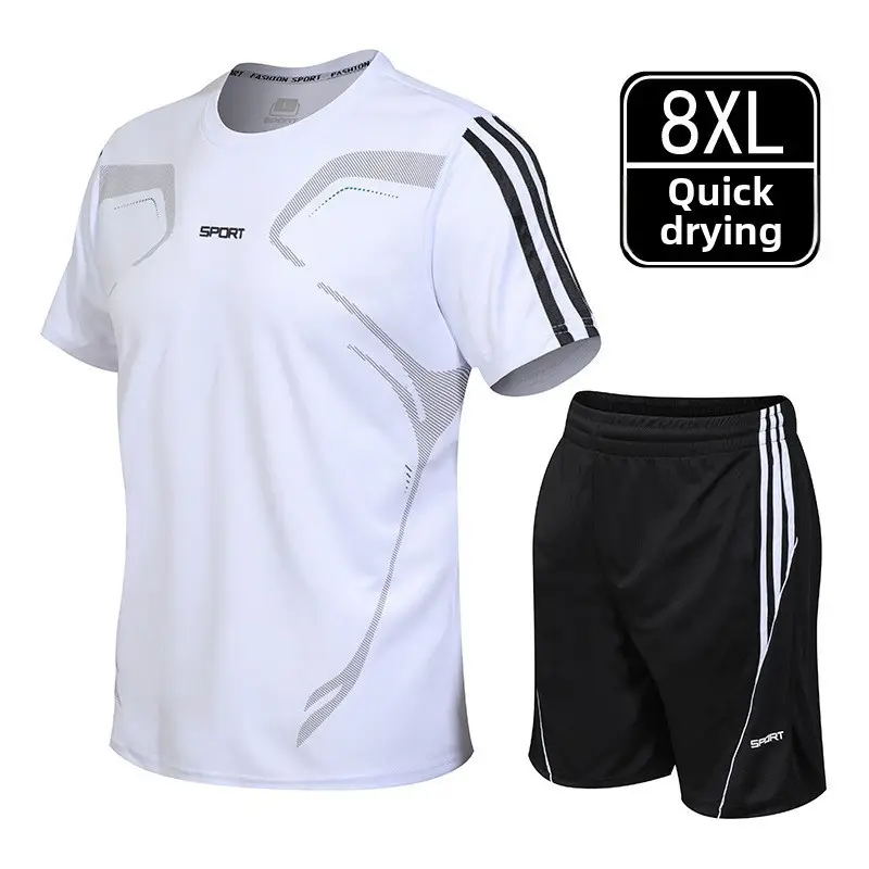 Men Cross Fit Neon Shorts Set Black Yellow - Image 5