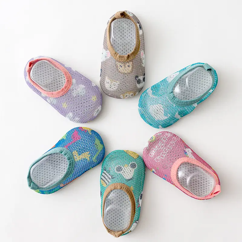 Pink Embroidered Baby Slip-On Socks 1-3Yr Soft Indoor