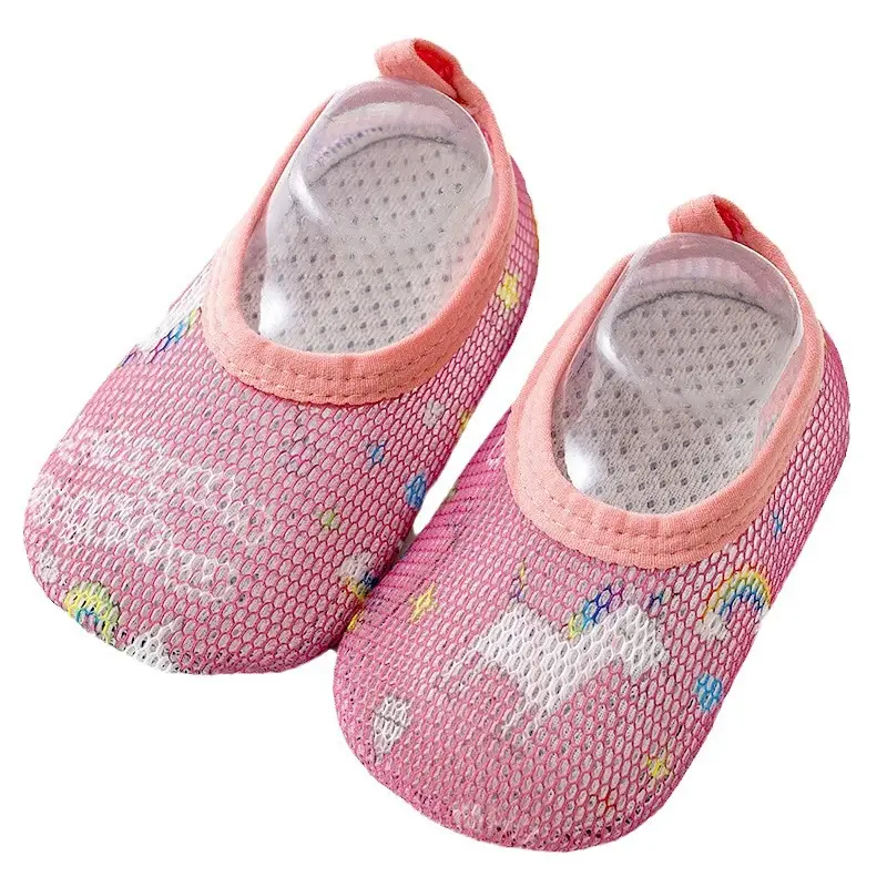 Pink Embroidered Baby Slip-On Socks 1-3Yr Soft Indoor