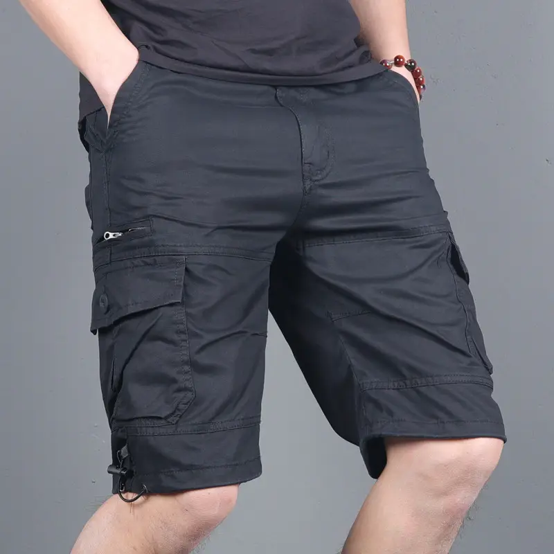 Men Grey Multi-Flap Cargo Shorts