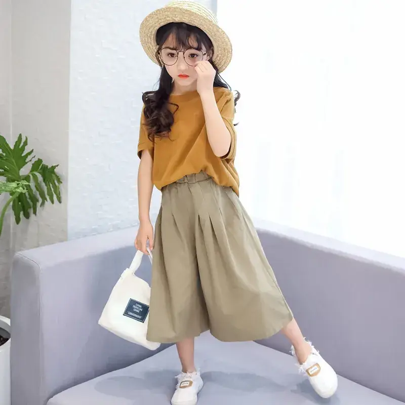 Girls 2-Piece Western Suit Large Summer Loose Cotton Linen - Image 3