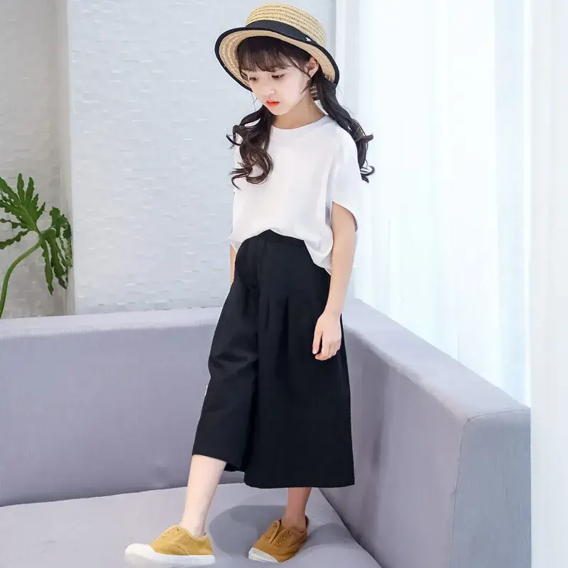 Girls 2-Piece Western Suit Large Summer Loose Cotton Linen - Image 4