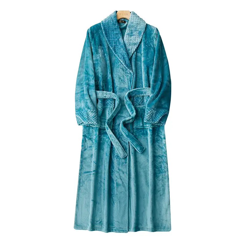 Purple Velvet Long Nightgown for Men Women Plus Large