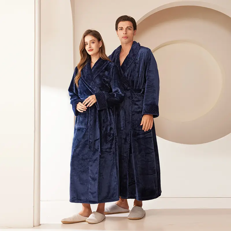 Coral Velvet Fat Large Nightgown with Splicing Technology - Image 15