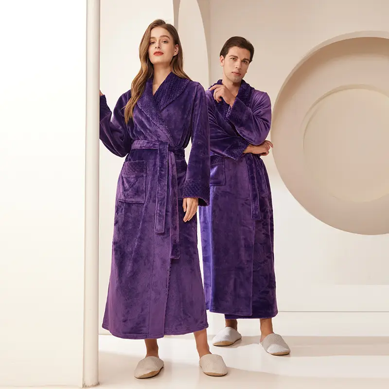 Coral Velvet Fat Large Nightgown with Splicing Technology - Image 17