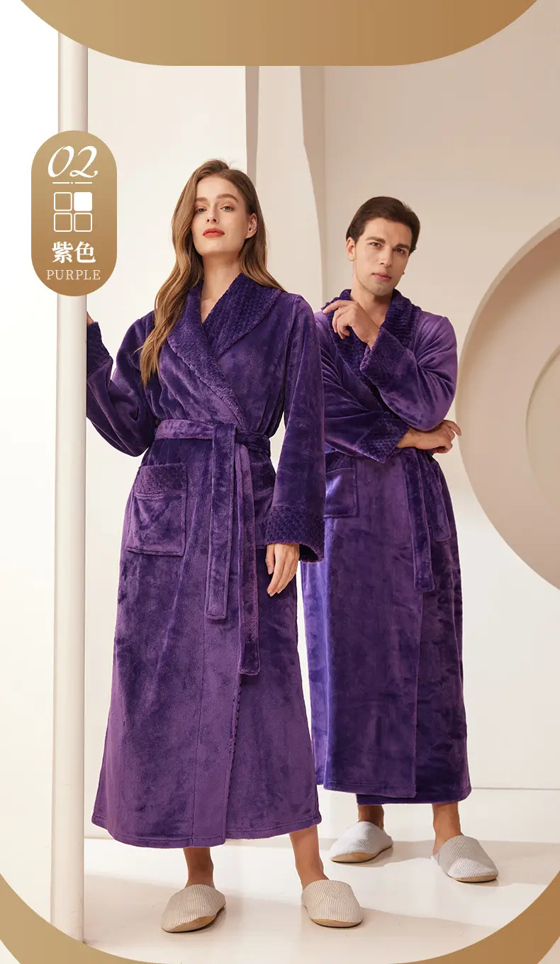 Coral Velvet Fat Large Nightgown with Splicing Technology — feature 10