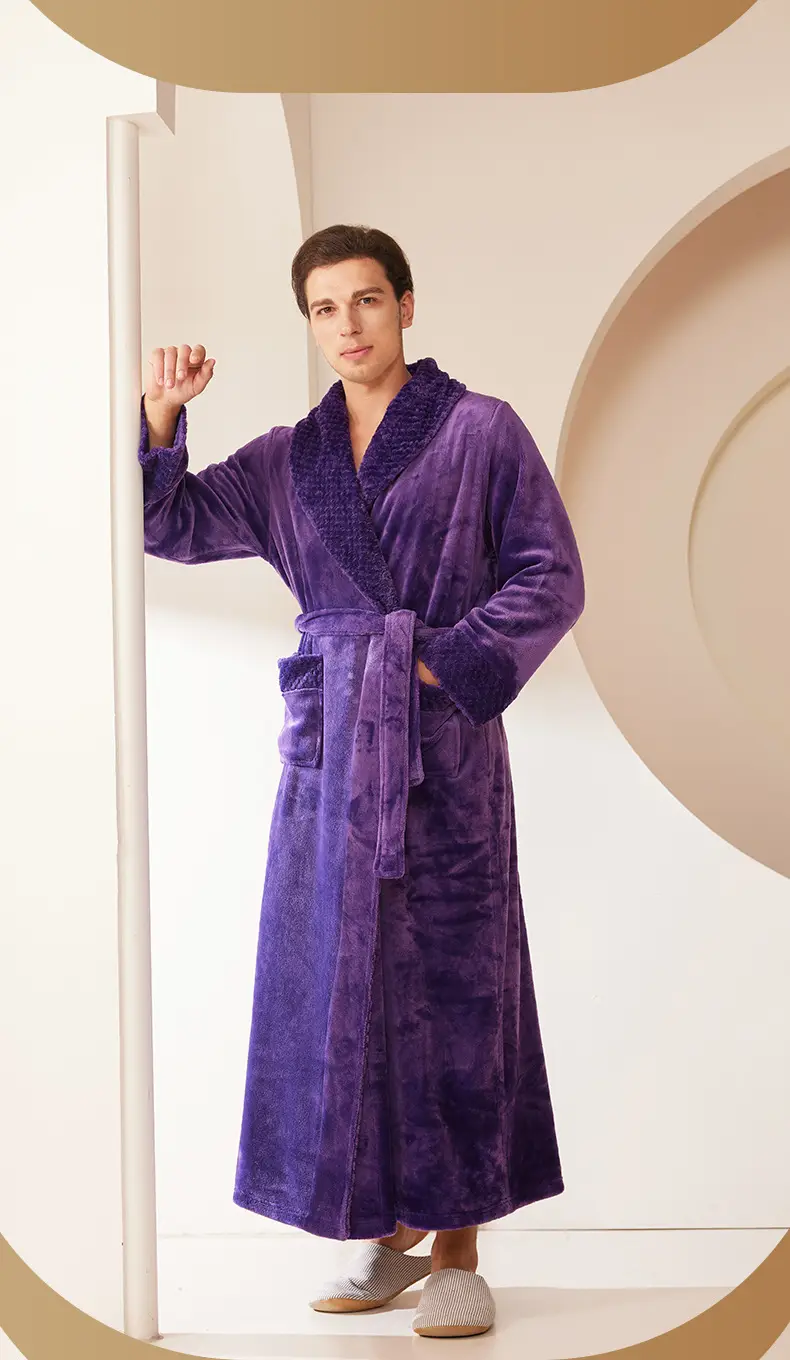 Coral Velvet Fat Large Nightgown with Splicing Technology — feature 11