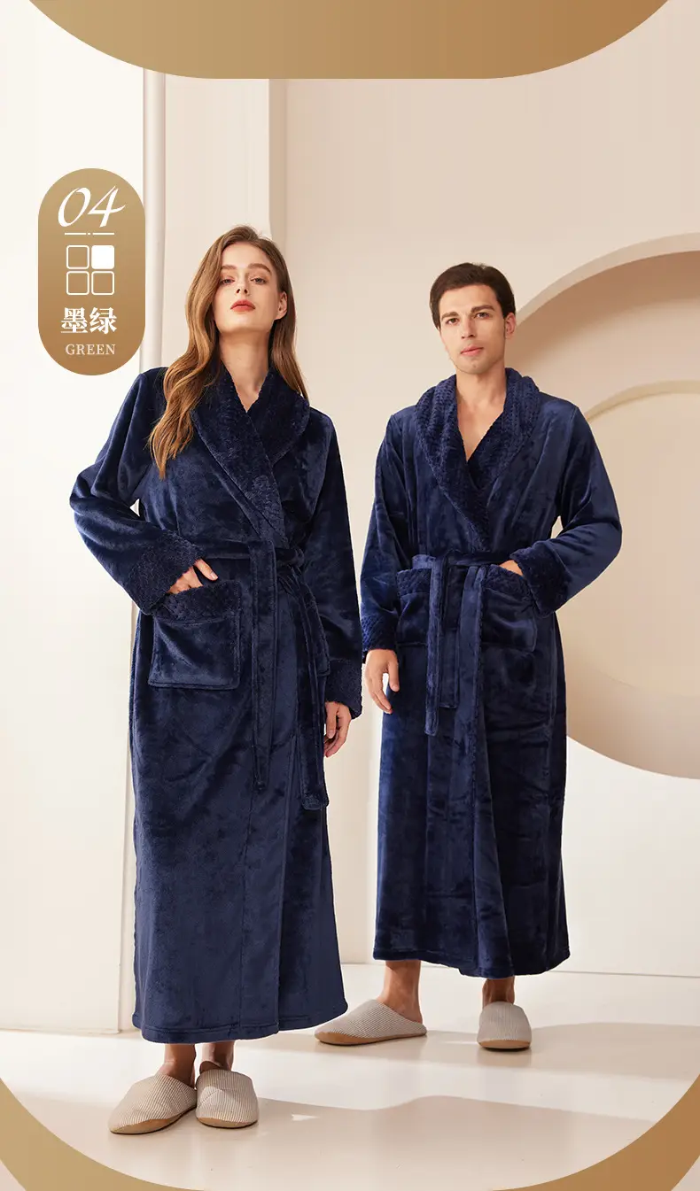 Coral Velvet Fat Large Nightgown with Splicing Technology — feature 14