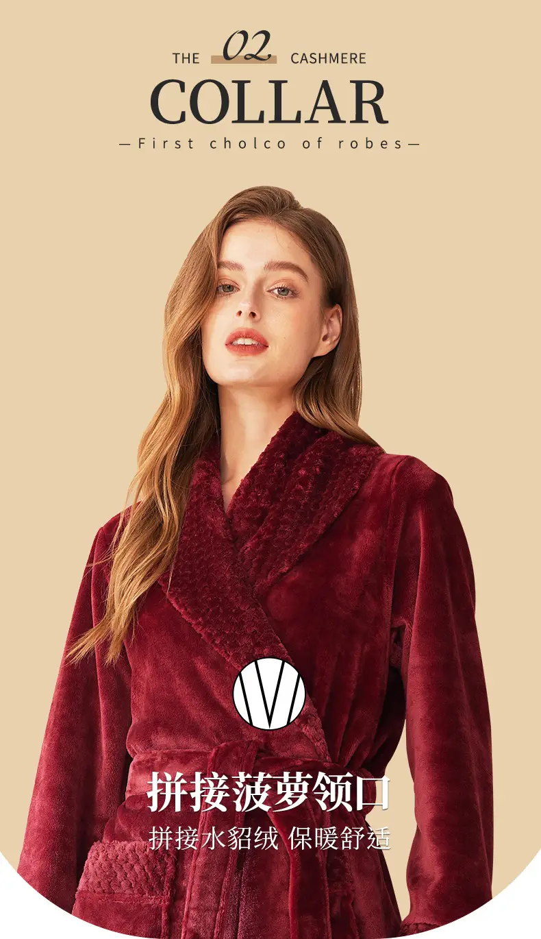 Coral Velvet Fat Large Nightgown with Splicing Technology — feature 3