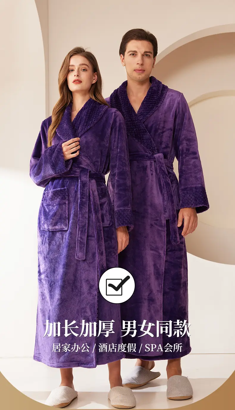 Coral Velvet Fat Large Nightgown with Splicing Technology — feature 6