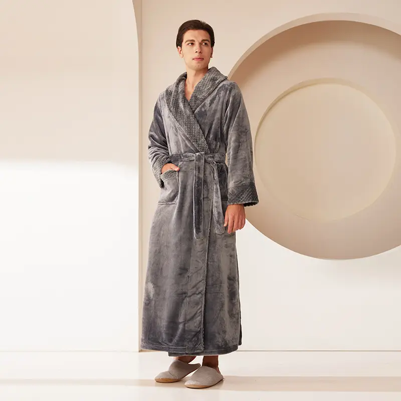 Coral Velvet Fat Large Nightgown with Splicing Technology - Image 2