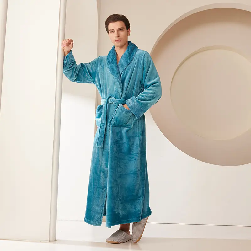 Coral Velvet Fat Large Nightgown with Splicing Technology - Image 4