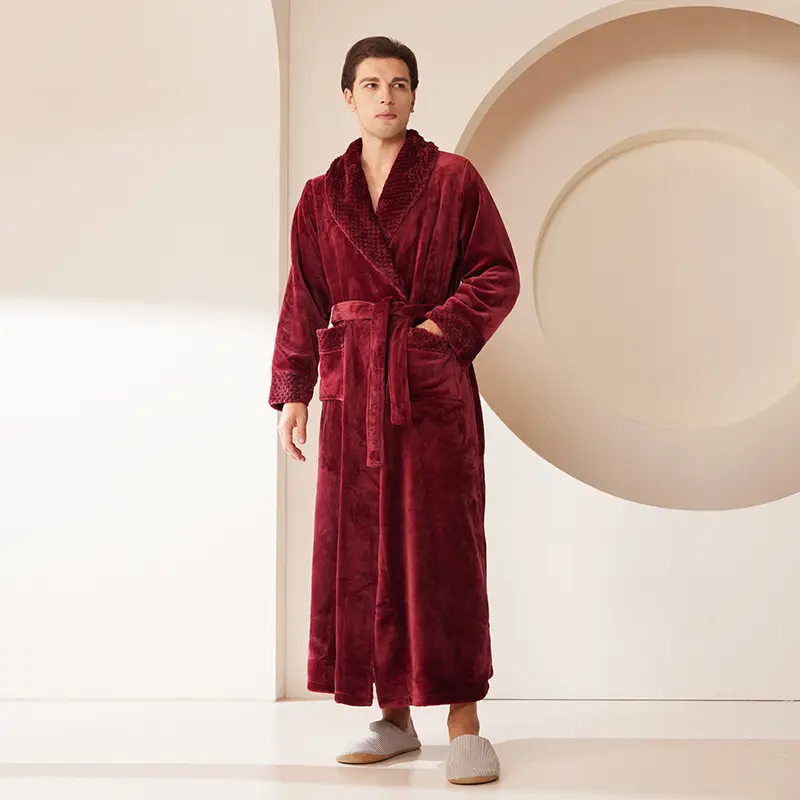 Coral Velvet Fat Large Nightgown with Splicing Technology - Image 6