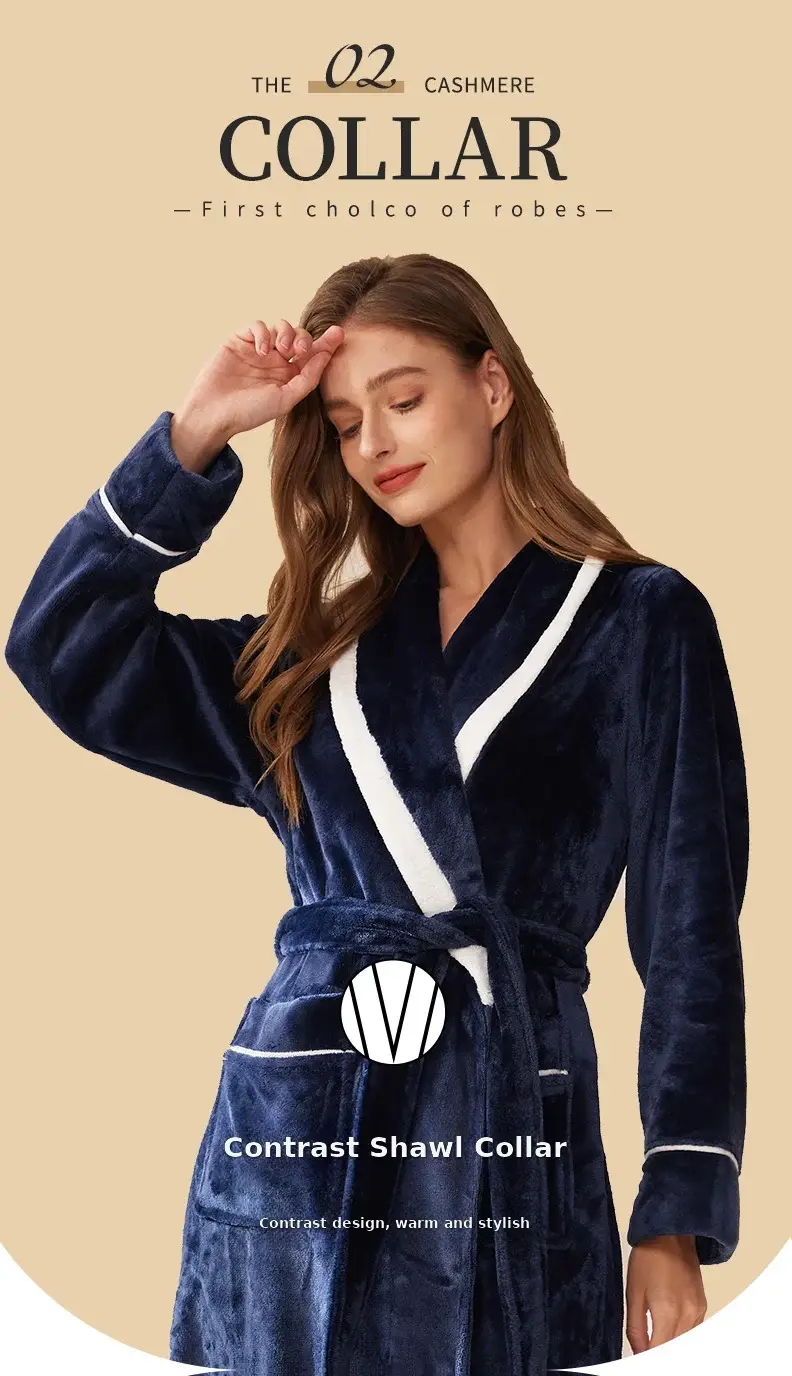 Black Velvet Bathrobe for Men Plus Size Winter Nightgown — feature 3