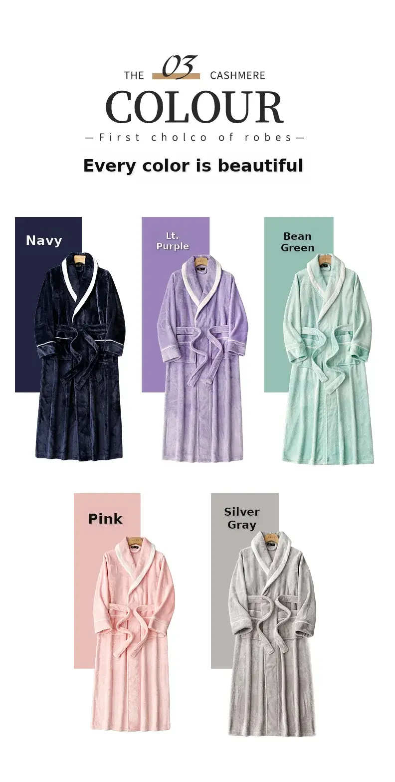 Black Velvet Bathrobe for Men Plus Size Winter Nightgown — feature 4
