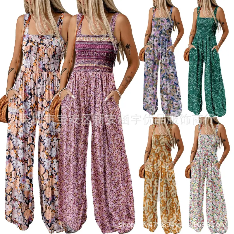 Women Rayon Bohemian Print Long Dress Beach Vacation — feature 7