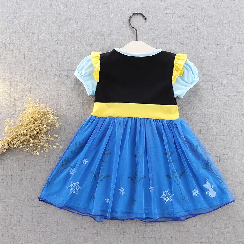 Halloween Frozen Anna Dress Pure Cotton Yellow Bow - Image 2