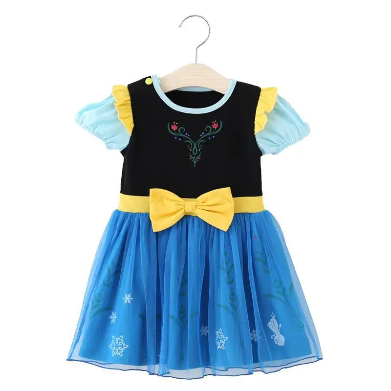 Halloween Frozen Anna Dress Pure Cotton Yellow Bow - Image 5