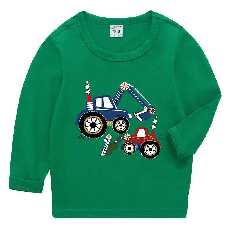 Kids Red Car Print Long Sleeve T-Shirt Pure Cotton 2026 Spring - Image 5