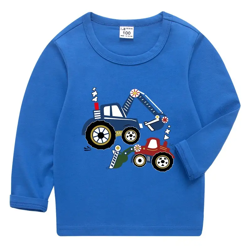 Kids Red Car Print Long Sleeve T-Shirt Pure Cotton 2026 Spring - Image 6