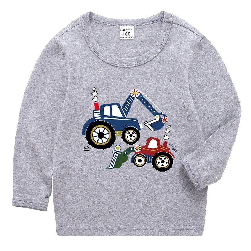 Kids Red Car Print Long Sleeve T-Shirt Pure Cotton 2026 Spring - Image 7