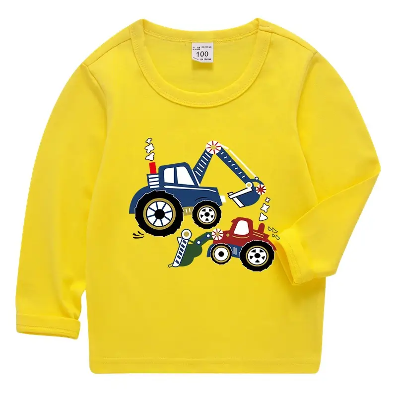 Kids Red Car Print Long Sleeve T-Shirt Pure Cotton 2026 Spring - Image 8