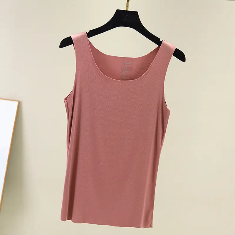 Women's Pink Seamless Cotton Camisole Plus Size